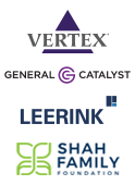 Logos of Vertex, General Catalyst, Leerink, and Shah Family Foundation