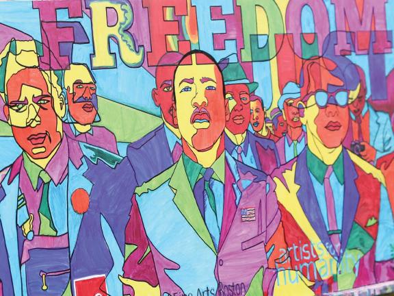 colorful mural of Martin Luther King, Jr.