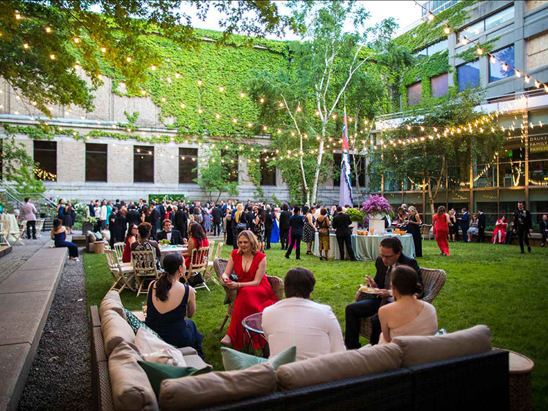 people outside at a party