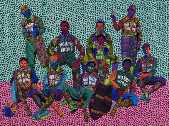 picture of a quilt of a group of boys