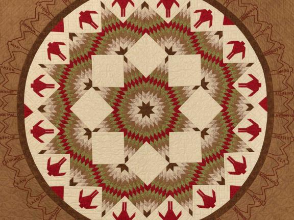 picture of a brown and tan quilt