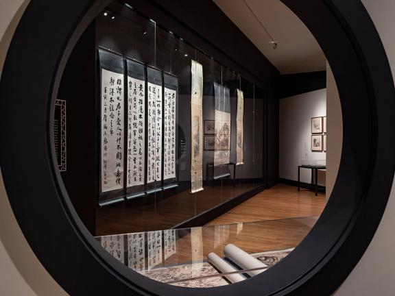 View of Asian Paintings Gallery (178), looking into “Weng Family Collection of Chinese Painting: Travel and Home” exhibition