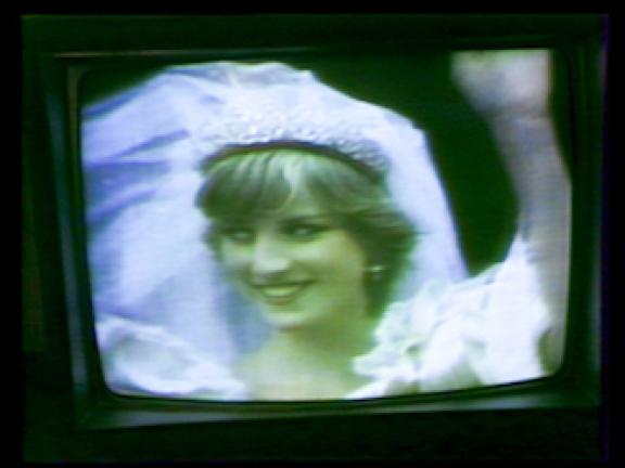 Still from The Royal Wedding (1981), by Aldo Tambellini.
