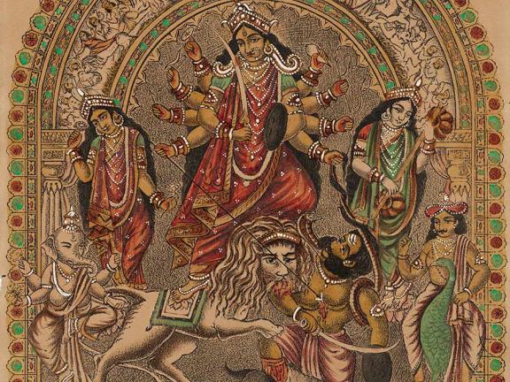 Shri Shri Dashabhuja, published by Calcutta Jubilee Art Studio, H. P. Bhur, about 1880–85