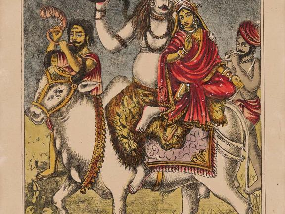 Shiva Parvati, published by Calcutta Jubilee Art Studio, about 1880–90