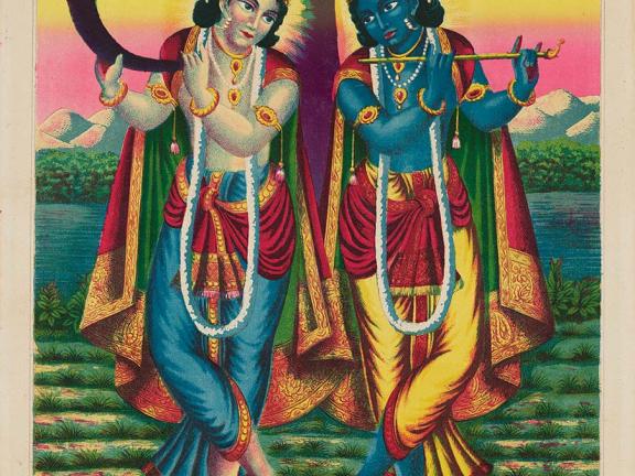 Shri Shri Krishna Balarama, published by Kansaripara Art Studio, about 1910–20