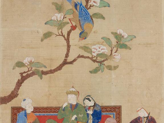 Scroll painting on silk