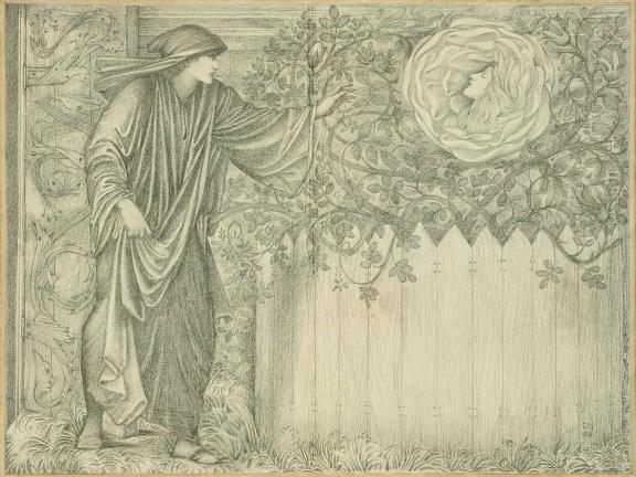 Black chalk over graphite on two joined sheets of paper