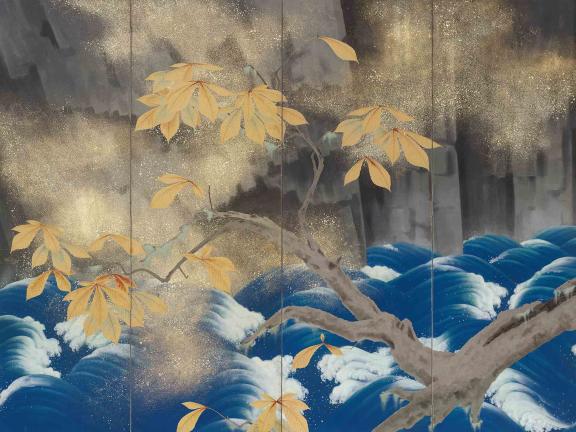 Shindô Reimei, Foot of the Falls (detail), 1933