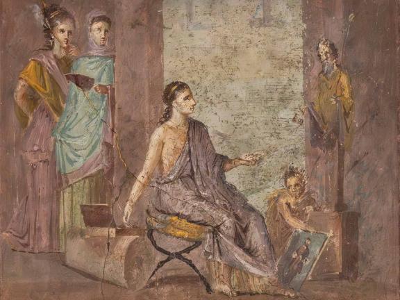 Unidentified artist, Painter at Work, Italian, House of the Surgeon, Pompeii (detail), 50–79 CE
