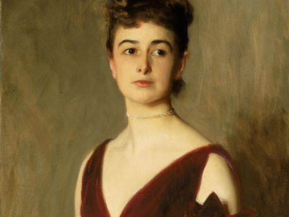 Detail of John Singer Sargent's painting, Mrs. Charles E. Inches (Louise Pomeroy)