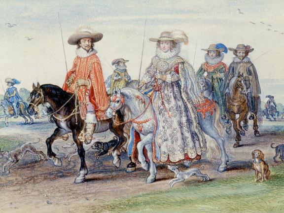 Adriaen Van De Venne, (Watercolor) The King and Queen of Bohemia, 1625