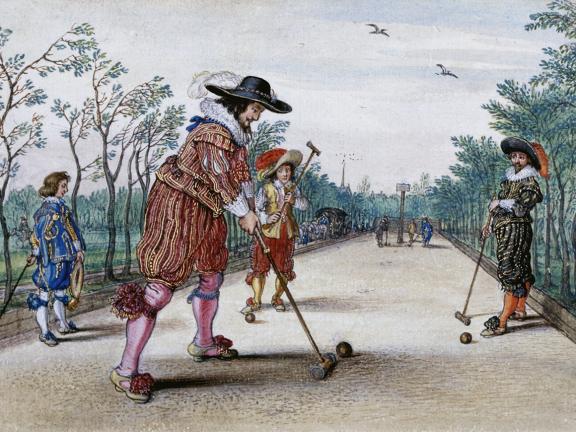 Adriaen Van De Venne, (Watercolor) A Game of Pell-Mell, 1625