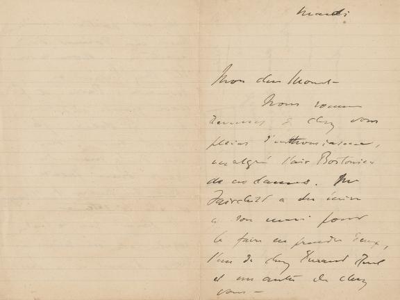 John Singer Sargent to Claude Monet letter