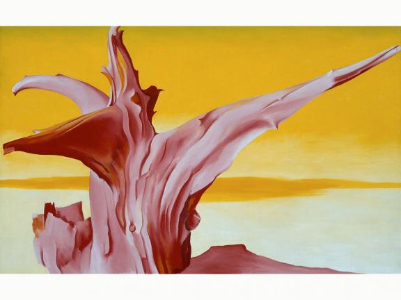 Georgia O'Keeffe's painting, Red Tree, Yellow Sky, 1952