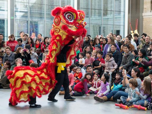 Lunar New Year celebration lion dance