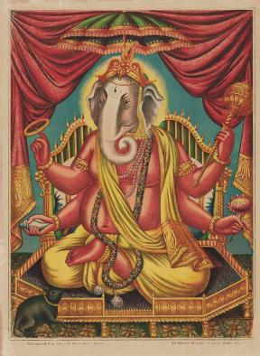 Ganesh, printed by Chore Bagan Art Studio, published by Amar Nath Shaha, about 1895–1900