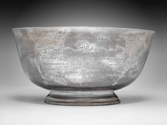 View of Sons of Liberty bowl, by Paul Revere