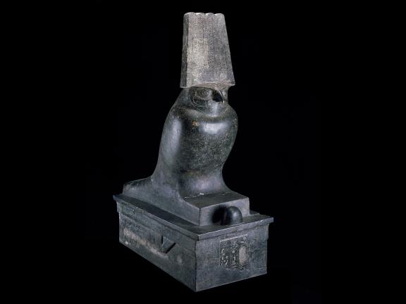 Unknown artist, statue of a falcon (Horus of Nekhen) (detail), Egyptian, New Kingdom, Dynasty 18, reign of Amenhotep III, 1390–1352 BCE