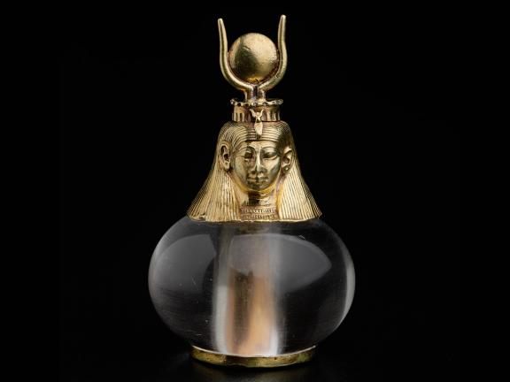 Nubian Hathor-headed crystal pendant from 743-712 BC