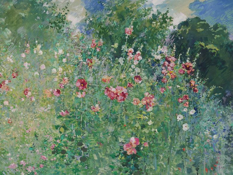 Painting of A Garden Is a Sea of Flowers
